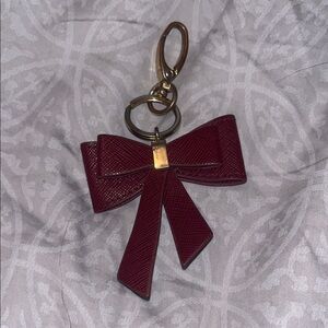 Elegant Burgundy Bow Keychain